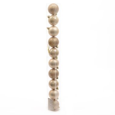 10 Pearl Assorted Baubles - 6cm