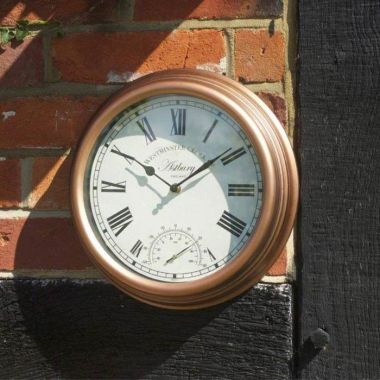 Smart Garden Outside In Astbury Wall Clock and Thermometer