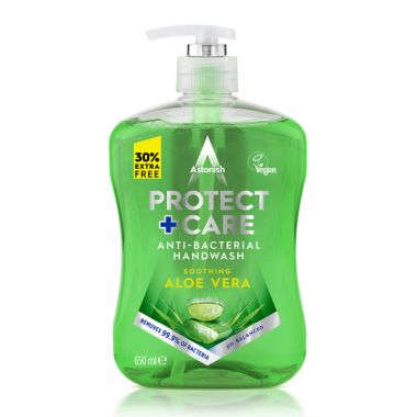 Astonish Protect & Care Anti-bacterial Handwash, Aloe Vera - 650ml