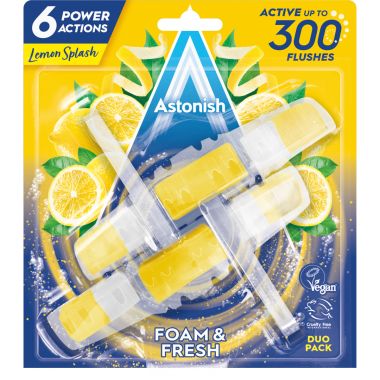 Astonish Foam & Fresh Toilet Blocks, Pack of 2 - Lemon