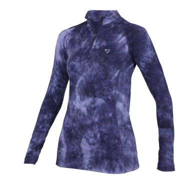 Shires Aubrion Women's Revive Long Sleeve Base Layer - Navy Tie Dye 