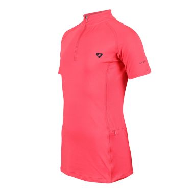 Shires Aubrion Young Rider Revive Short Sleeve Base Layer - Coral