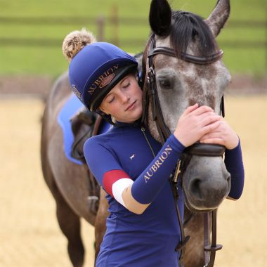 Shires Aubrion Young Rider Team Long Sleeve Base Layer - Navy