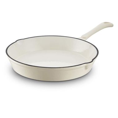 Barbary & Oak Cast Iron Round Frying Pan, 26cm - Cream