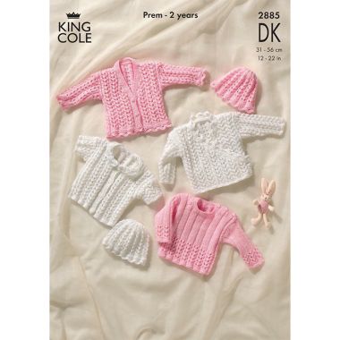 King Cole Baby Cardigan and Sweater Knitting Pattern