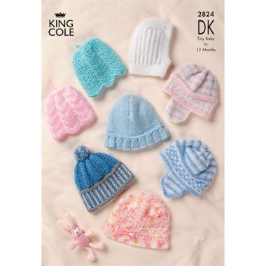 King Cole Baby Hats Knitting Pattern