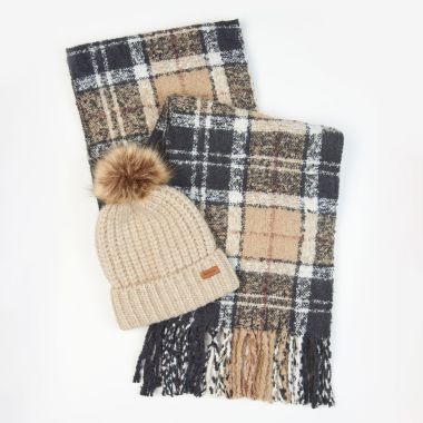 Barbour Women's Beanie & Scarf Gift Set - Rosewood 