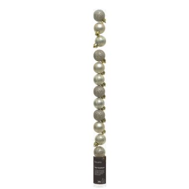 14 Pearl Assorted Shatterproof Baubles - 3cm