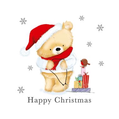 Christmas Bear White Kraft Christmas Cards – Pack of 12