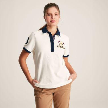 Joules Women's Beaufort Polo Shirt - Cream