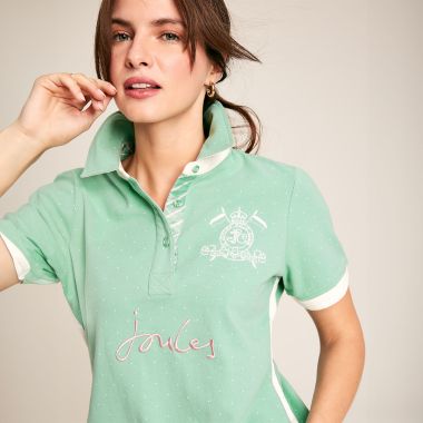 Joules Women's Beaufort Spotted Polo Shirt - Green