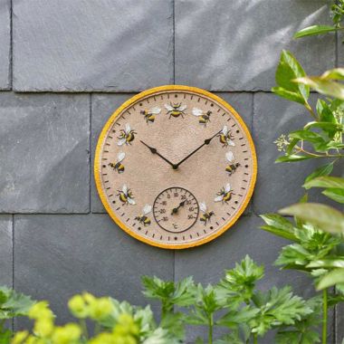 Smart Garden Outside In Beez Wall Clock & Thermometer - 12''