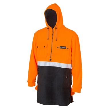 Betacraft Men’s Hi-Vis Fleece Bush Shirt – Black/Orange