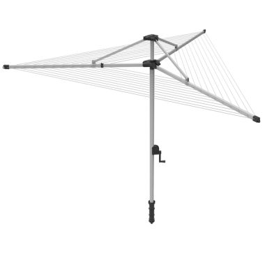 Addis 60m 3-Arm Crank And Lift Rotary Airer With Cover and Ground Socket