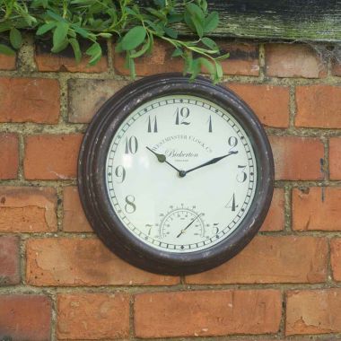 Smart Garden Outside In Bickerton Wall Clock and Thermometer - 12''