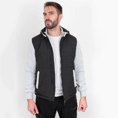 Bisley Workwear Men’s Flex & Move Hooded Puffer Jacket – Black