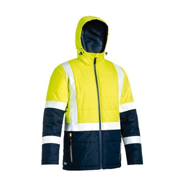 Bisley Workwear Men's Taped Two Tone Hi-Vis Puffer Jacket – Yellow
