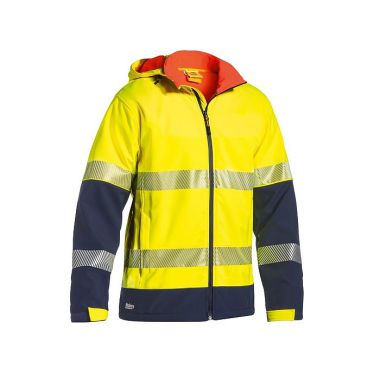 Bisley Workwear Men’s Taped Two Tone Hi-Vis Softshell Jacket – Yellow