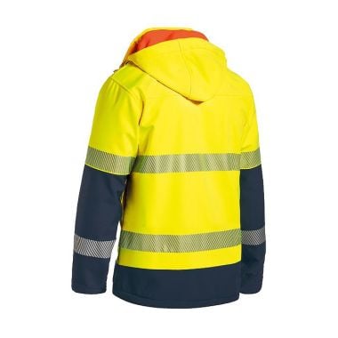 Bisley Workwear Men’s Taped Two Tone Hi-Vis Softshell Jacket – Yellow