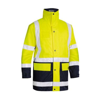 Bisley Workwear Men's Taped Hi-Vis 5in1 Rain Jacket – Yellow