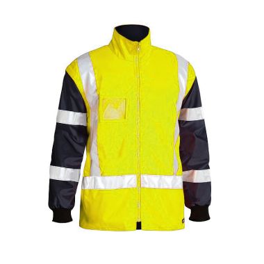 Bisley Workwear Men's Taped Hi-Vis 5in1 Rain Jacket – Yellow