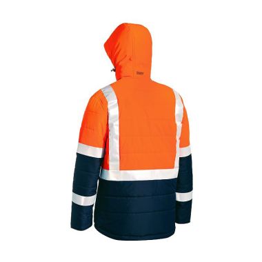 Bisley Workwear Men's Taped Two Tone Hi-Vis Puffer Jacket – Orange