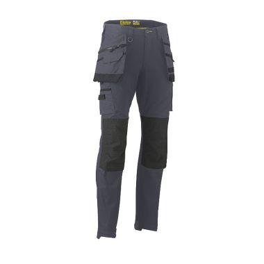 Bisley Workwear Men's Flex & Move Stretch Utility Cargo Trousers with Holster Pockets – Charcoal