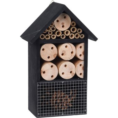Wooden Insect Hotel, Black - 25cm