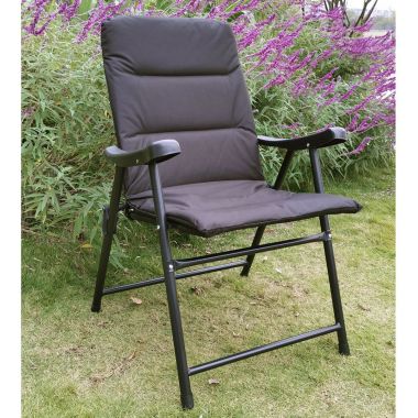 Redwood Leisure Padded Folding Chair – Black