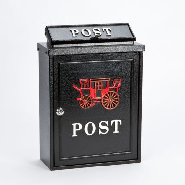 Cast Aluminium Post Box, Black - Carriage