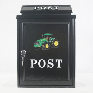 Cast Aluminium Post Box, Black - Green Tractor