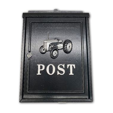 Cast Aluminium Post Box, Black - Grey Tractor