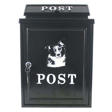 Cast Aluminium Post Box, Black - Sheepdog