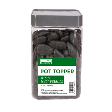 Plant Pot Toppers - Black River Pebbles, 2.2kg