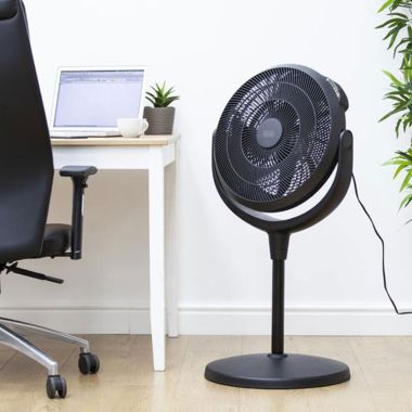 Black+Decker High Velocity Power Stand and Floor Fan, 16in – Black