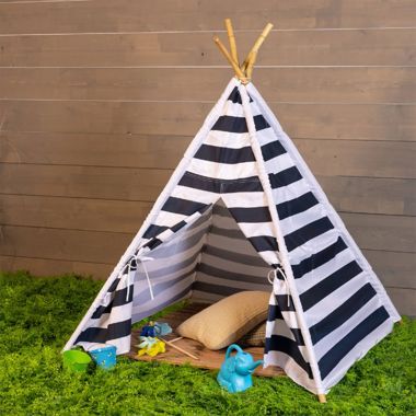 Children’s Teepee Tent – Blue & White