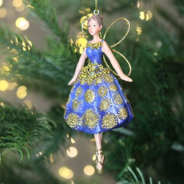 Blue and Gold Fairy Decoration - 10cm