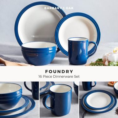 Barbary & Oak Foundry 16 Piece Dinnerware Set – Limoges Blue