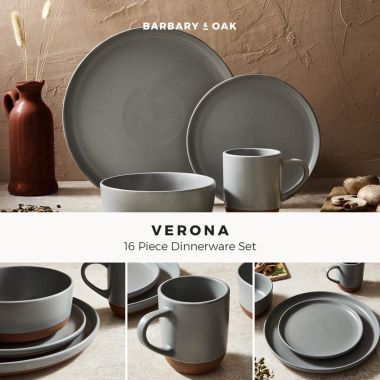 Barbary & Oak Verona 16 Piece Dinnerware Set – Slate