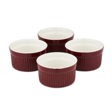Barbary & Oak Foundry Ceramic Ramekins, Set of 4 – Bordeaux Red