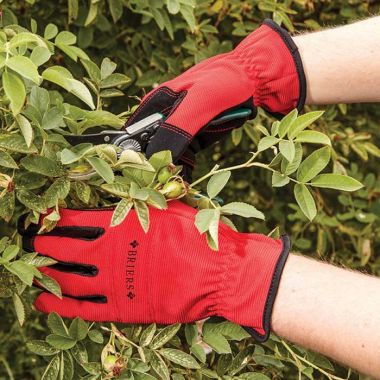 Briers Advanced Flex & Protect Gardening Gloves, Medium – Red