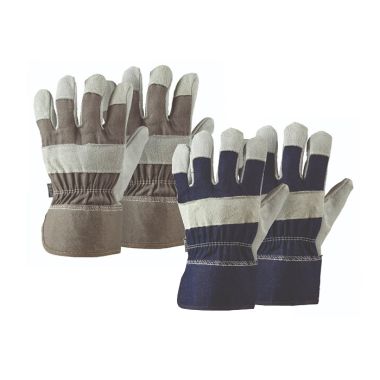 Briers Tuff Ruggers Pack of 2 Gardening Gloves, Large – Navy & Grey