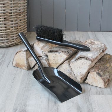Mansion Fireside Shovel and Brush Set - Black 
