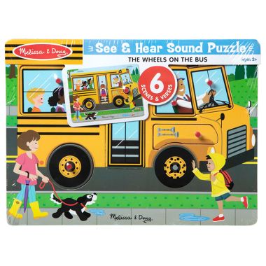 Melissa & Doug The Wheels On The Bus Sound Puzzle – 6 pieces