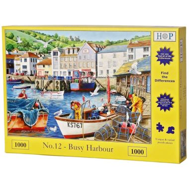 House Of Puzzles Find The Differences Collection MC427 Busy Harbour Jigsaw Puzzle - 1000 Piece