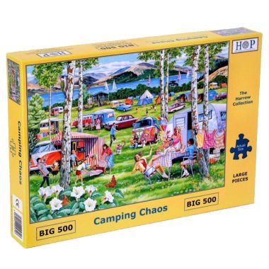House Of Puzzles Big 500 The Harrow Collection MC540 Camping Chaos Jigsaw Puzzle - 500 Piece