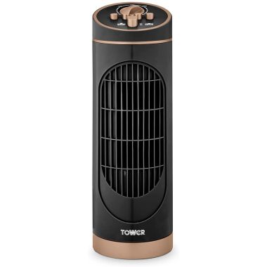 Tower Cavaletto Mini Tower Fan, 14in - Rose Gold/Black