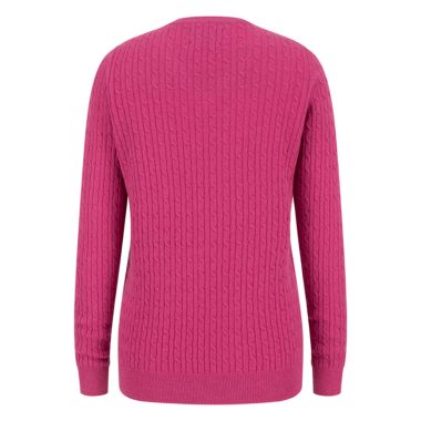 Hoggs of Fife Women's Lauder Cable Pullover - Cerise