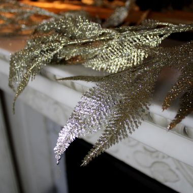 Champagne Feathered Christmas Garland - 1.8m 