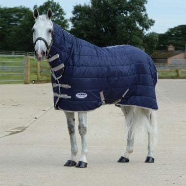 Weatherbeeta ComFiTec 210D Channel Stable Quilt Combo Neck Medium - Navy/Silver/Red